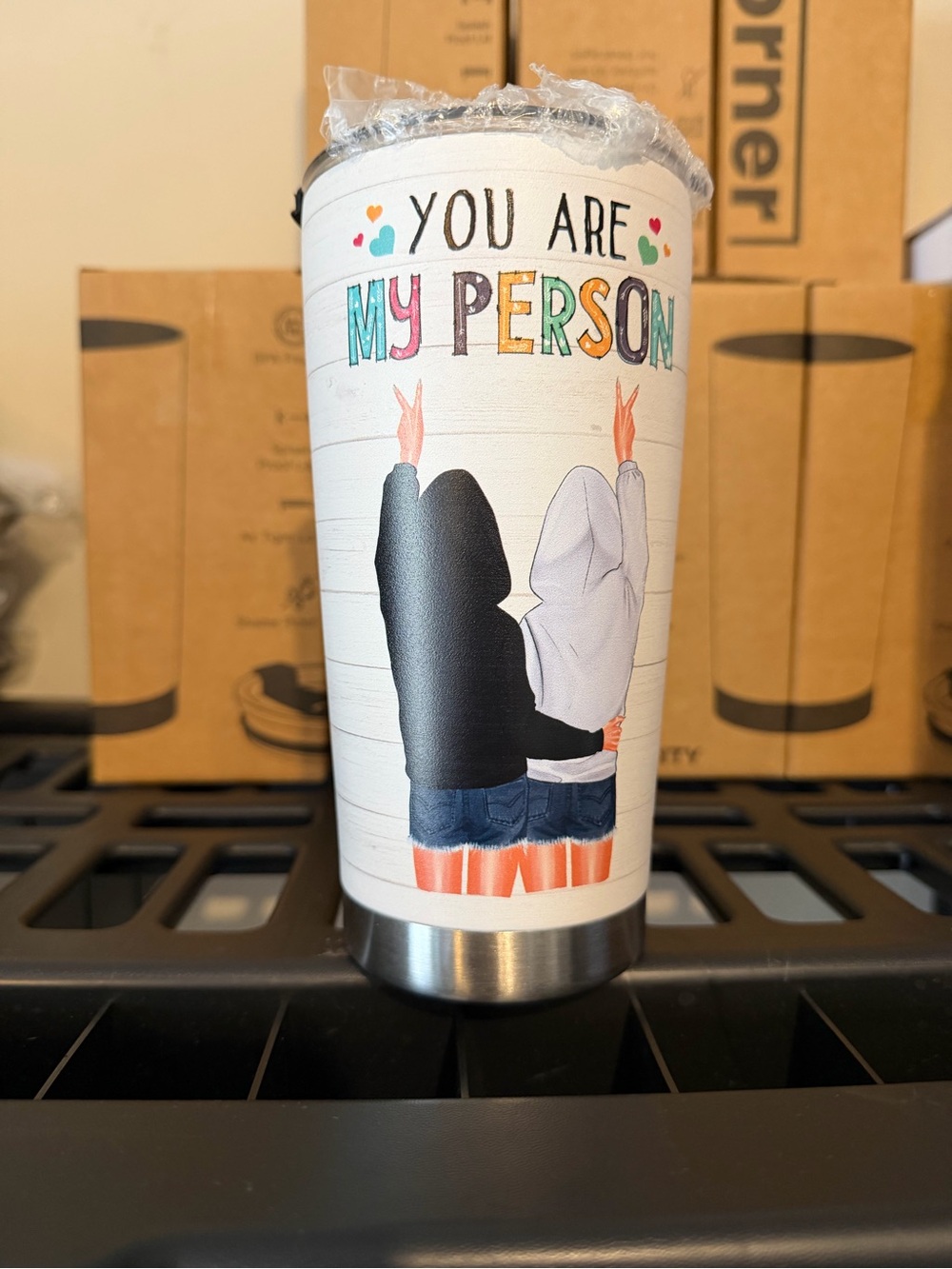 You Are My Person Insulated Tumbler - White with Multicolor Design great